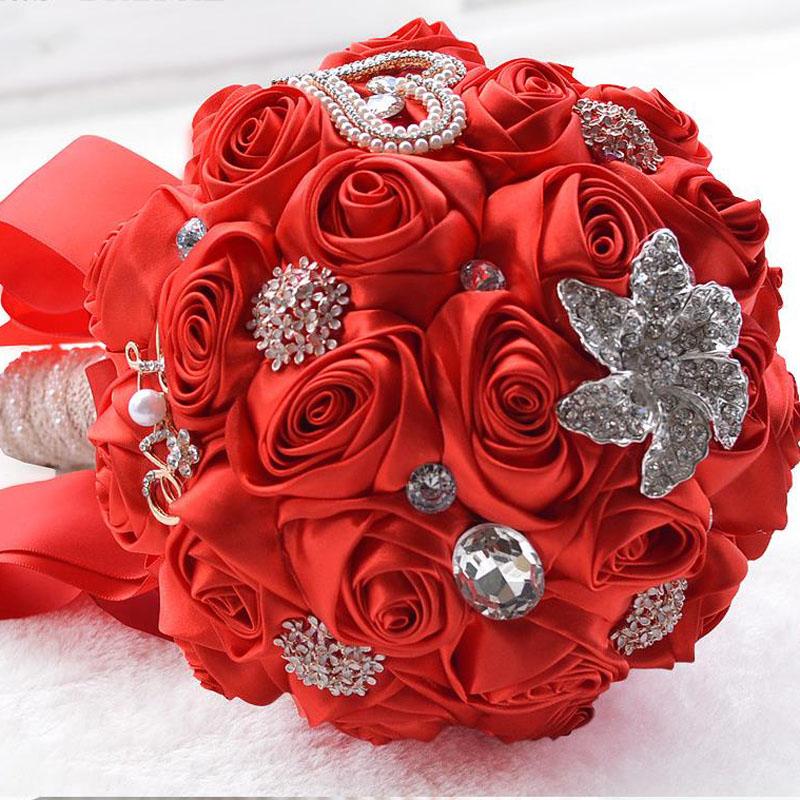 Wedding Bouquet Wedding Flower Bridal Bouquet Full Pearls Ivory&white Bouquet 100% Handmade Waterfull Bride