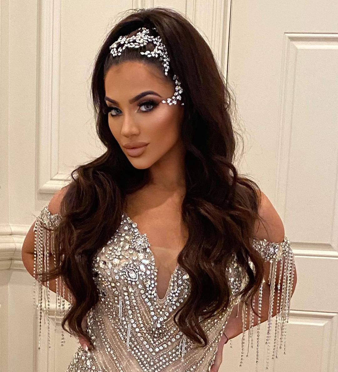 2022 Plus Size Arabic Aso Ebi Champagne Luxurious Mermaid Prom Dresses Beaded Crystals Evening Formal Party Second Reception Birthday Engagement Gowns