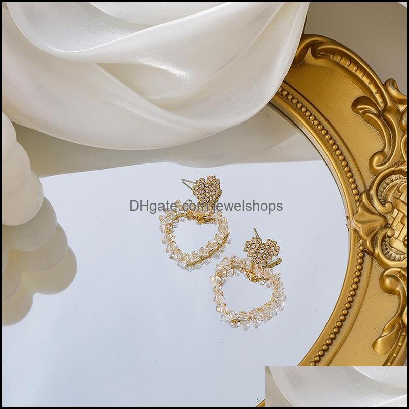 Minar Korean Cute Clear Crystal Love Heart Earrings For Women Gold Color Metal Shiny Rhinestone Drop Dangle Gifts Chandelier Delivery 2021 
Minar Korean Cute Clear Crystal Love Heart Earrings For Women Gold Color Metal Shiny Rhinestone Drop Dangle Gifts Chandelier Delivery 2021