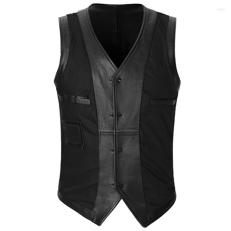 Cowhide High Quality Leather Sleeveless Jacket Men Single Breasted V Neck Real Vest Top Business Man Slim Fit Waistcoat Men' Vests, Black
Cowhide High Quality Leather Sleeveless Jacket Men Single Breasted V Neck Real Vest Top Business Man Slim Fit Waistcoat Men' Vests, Black