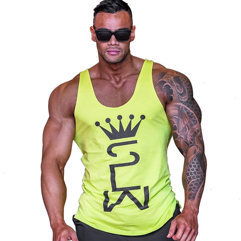 Men Tank Top Gym Workout Singlet Sleeveless Blouse Stringer Tops Bodybuilding Show Muscle, Yellow
Men Tank Top Gym Workout Singlet Sleeveless Blouse Stringer Tops Bodybuilding Show Muscle, Yellow