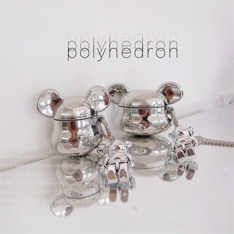 Fashion Silver Electroplate Bear Pendant Cases for Apple AirPods 1 2 Pro Cover Airpod Case Protective Cases Air Pods Accessories Headphones Box, B for airpods 1/2
Fashion Silver Electroplate Bear Pendant Cases for Apple AirPods 1 2 Pro Cover Airpod Case Protective Cases Air Pods Accessories Headphones Box, B for airpods 1/2