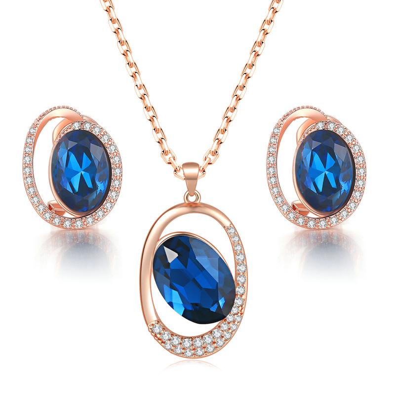 Earrings & Necklace ZHOUYANG ZYS150 Fashion Blue Crystle Rose Gold Color Jewelry Earring Set Rhinestone Made With Austrian Crystals, As pic
Earrings & Necklace ZHOUYANG ZYS150 Fashion Blue Crystle Rose Gold Color Jewelry Earring Set Rhinestone Made With Austrian Crystals, As pic