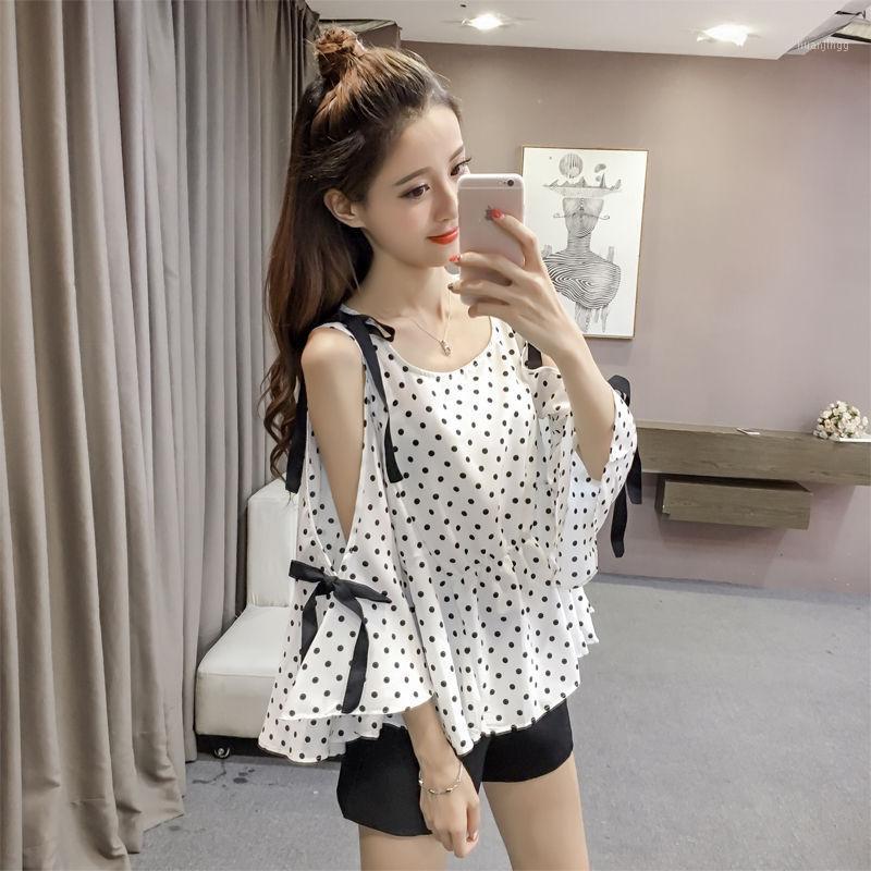 Women' Blouses & Shirts 2022 Summer Off-Shoulder Lace -up Sweet Korean Style Student White Polka Dot Chiffon Shirt Women ' Top, Black
Women' Blouses & Shirts 2022 Summer Off-Shoulder Lace -up Sweet Korean Style Student White Polka Dot Chiffon Shirt Women ' Top, Black