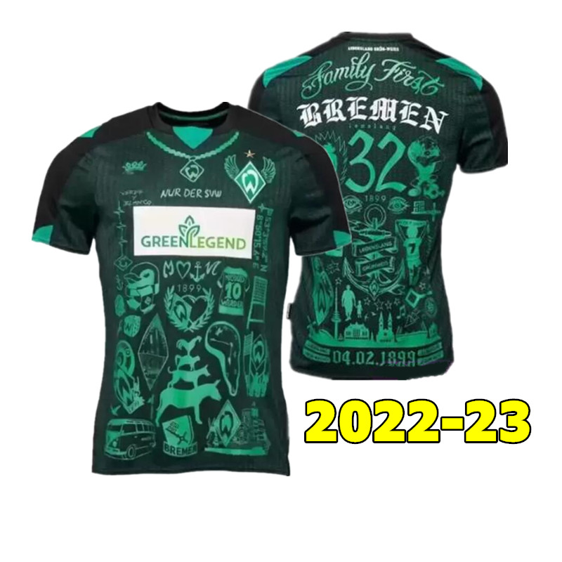 2022 2023 SV Werder Bremen Soccer Jerseys How Deep Is Your Love 22 23 football shirt, Green
2022 2023 SV Werder Bremen Soccer Jerseys How Deep Is Your Love 22 23 football shirt, Green