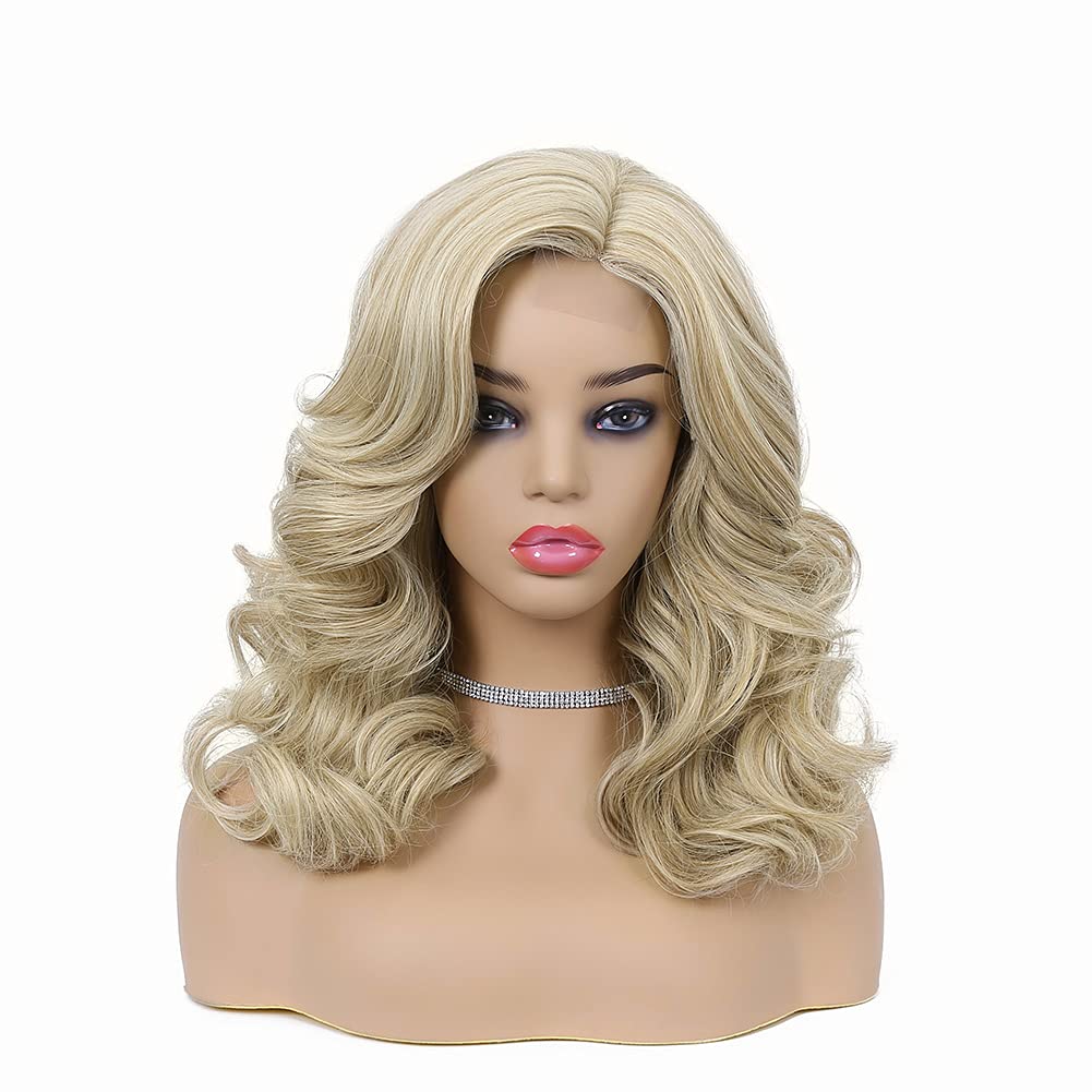 Lady's Loose Wave Lace Part Wig Pure Color Nature Curly Synthetic Heat Resistant Weave Full Wigs for Women