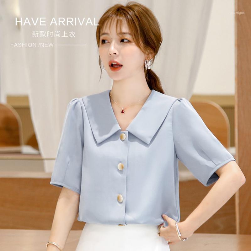 Women' Blouses & Shirts Doll Collar Chiffon Shirt Summer 2022 Trendy Western Top Blouse Women Blusas Mujer De Moda Womens Tops, Blue
Women' Blouses & Shirts Doll Collar Chiffon Shirt Summer 2022 Trendy Western Top Blouse Women Blusas Mujer De Moda Womens Tops, Blue