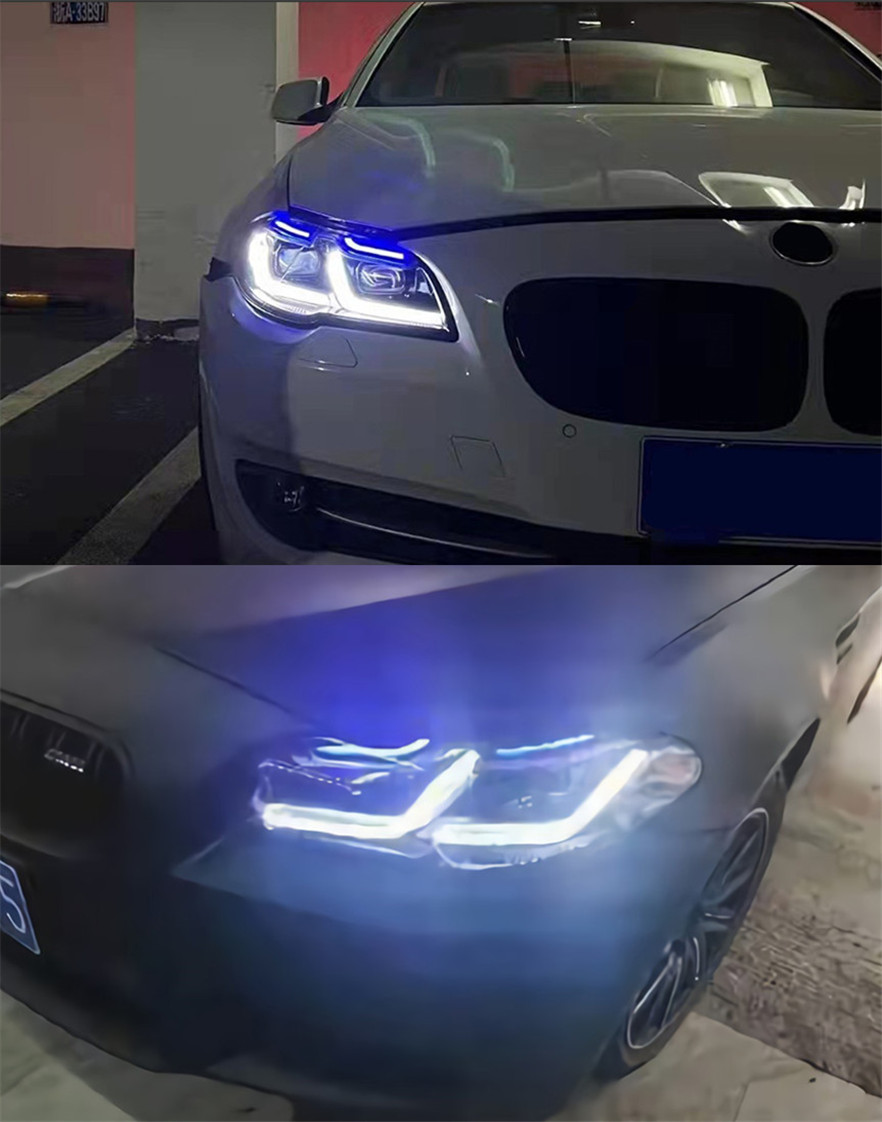 Car LED Head Lights For BMW F10 F18 20 10-20 17 LCI DRL Headlights Daytime Running Lights High Beam Lens Driving Lamp