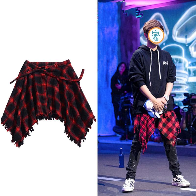 Men's Shorts For Men Hip-hop Clothes Skirt Man Punk Tide Brand Street Dance Fake Hem Short-Sleeved Decorative ShirtMen's, Style2 black
Men's Shorts For Men Hip-hop Clothes Skirt Man Punk Tide Brand Street Dance Fake Hem Short-Sleeved Decorative ShirtMen's, Style2 black