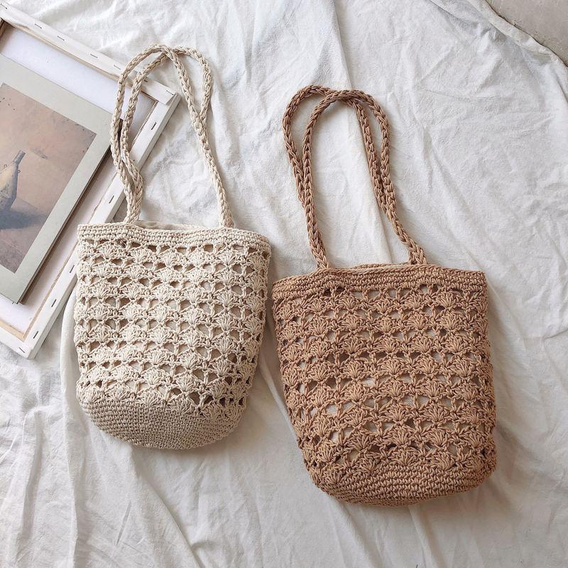 Evening Bags Vintage Hollow Bucket Bag Ladies Shoulder Linen Net Drawstring Woven Handbag, Brown
Evening Bags Vintage Hollow Bucket Bag Ladies Shoulder Linen Net Drawstring Woven Handbag, Brown