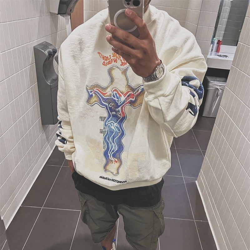 123 Collab. Crewneck Sweatshirt Casual Oversized Pullovers Jumpers Streetwear MG220298, Beige
123 Collab. Crewneck Sweatshirt Casual Oversized Pullovers Jumpers Streetwear MG220298, Beige