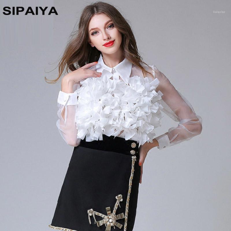 Women' Blouses & Shirts High Quality Brand Fashion Designer Top Blouse Long Sleeves OL Ruffle Flower Appliques Summer Spring, Black
Women' Blouses & Shirts High Quality Brand Fashion Designer Top Blouse Long Sleeves OL Ruffle Flower Appliques Summer Spring, Black