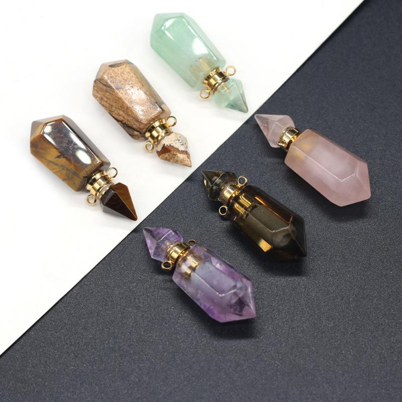 Pendant Necklaces Natural Stone Perfume Bottle Section Hexagon Picture Stone/Tiger Eye/Amethyst For Jewelry Making DIY Necklace Accessory
Pendant Necklaces Natural Stone Perfume Bottle Section Hexagon Picture Stone/Tiger Eye/Amethyst For Jewelry Making DIY Necklace Accessory