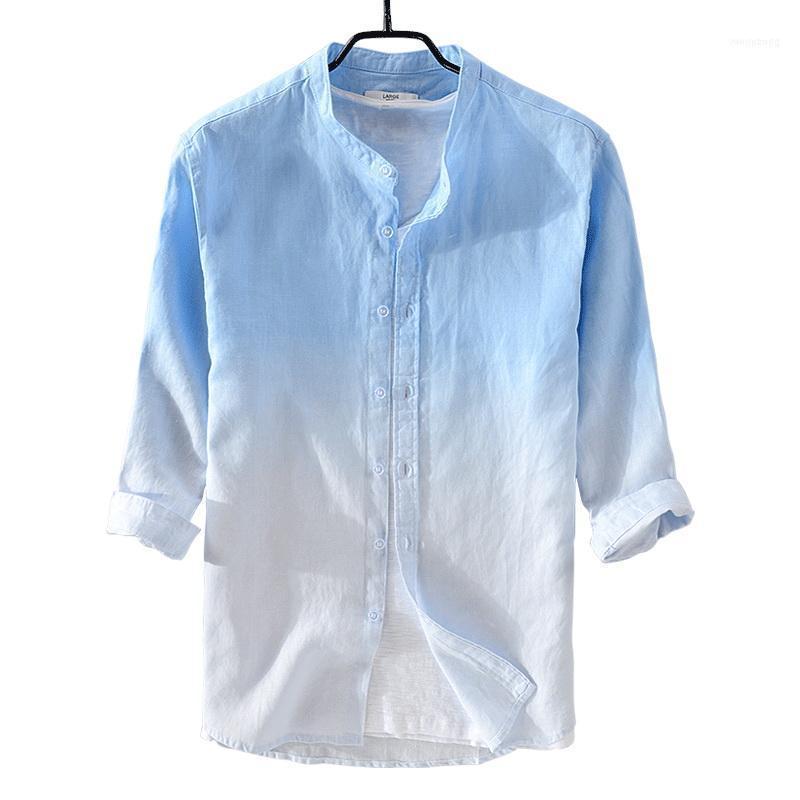 Men's Casual Shirts Stand Collar Of Gradient Color Pure Linen Shirt Men Summer Brand Mens Comfortable Tops Shrit Male Fashion Camisa Camiset
Men's Casual Shirts Stand Collar Of Gradient Color Pure Linen Shirt Men Summer Brand Mens Comfortable Tops Shrit Male Fashion Camisa Camiset