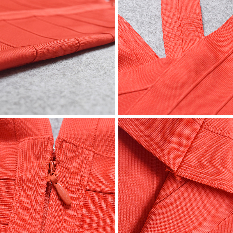 est celebrity club party black red white v neck strap fashion sexy women long bandage top 220316