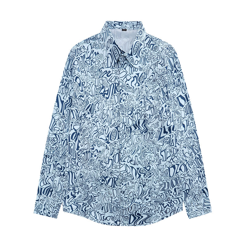 New Spring Autumn Long Sleeve DesignerS Bowling Shirts Men Fashion Floral Print Dress Shirt Man RegularFit Casual Shirt PLUS