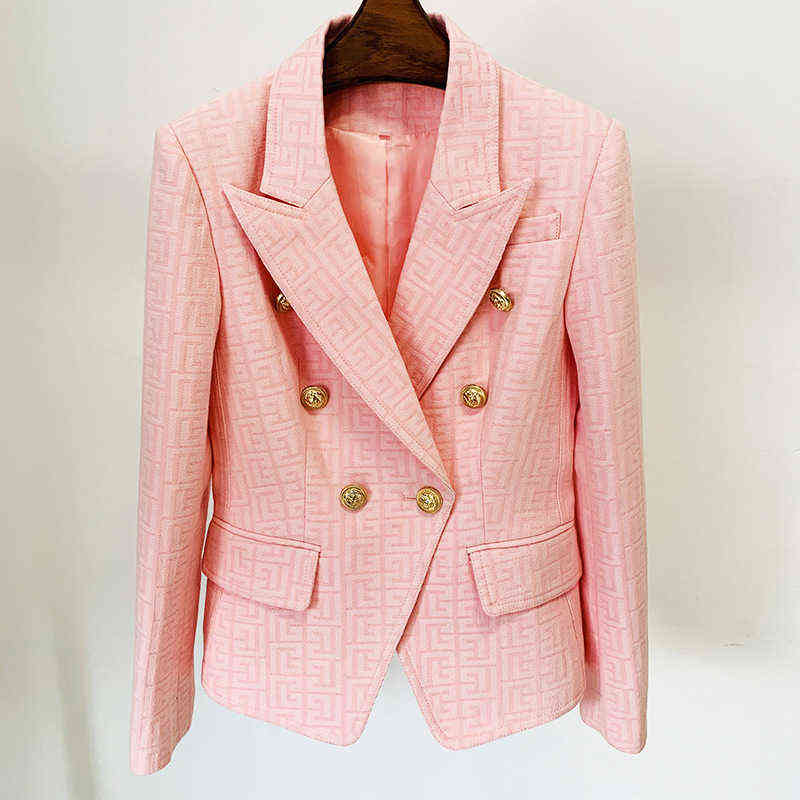Pink Kaki Blazer Women Labyrinth Plaid Jacquard Double Breasted Golden Lion Button Office Business Blazers Jacket High Quality J220813, Khaki jacket
Pink Kaki Blazer Women Labyrinth Plaid Jacquard Double Breasted Golden Lion Button Office Business Blazers Jacket High Quality J220813, Khaki jacket