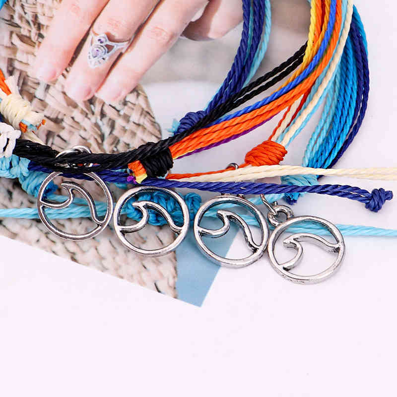 adjustable custom 100 Waterproof woven bohemia Pura Vida bracelet