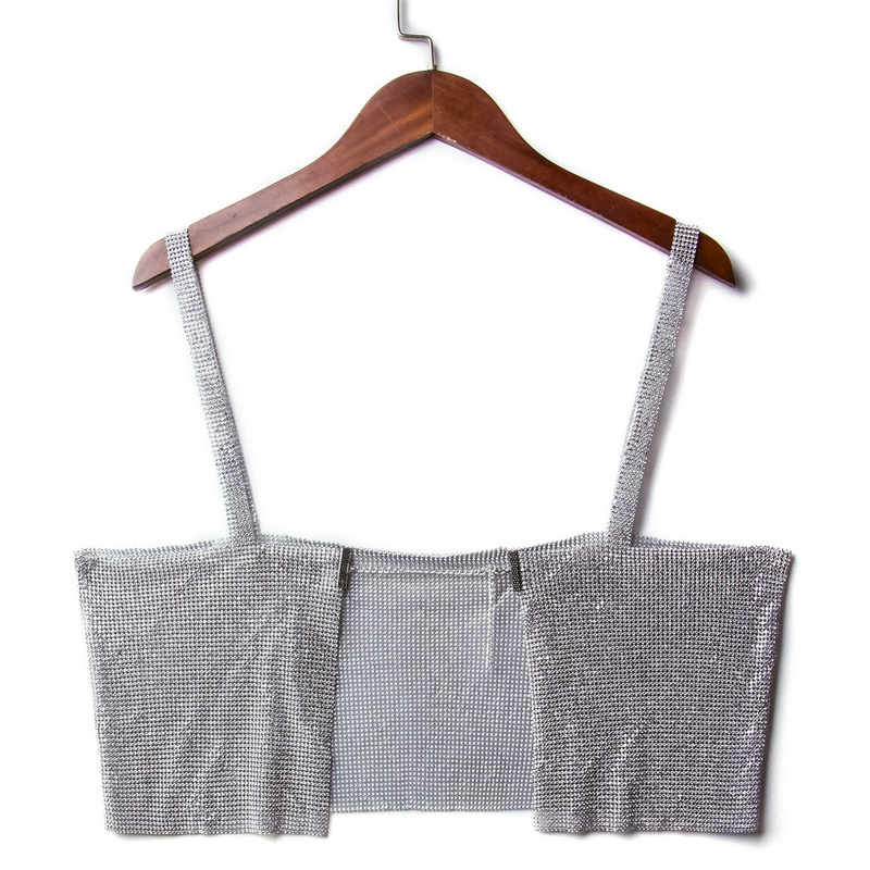 Sexy Halter metal y2k Summer crop top women Night club Party Bralette e girl corset s bustier tank mujer y 220325