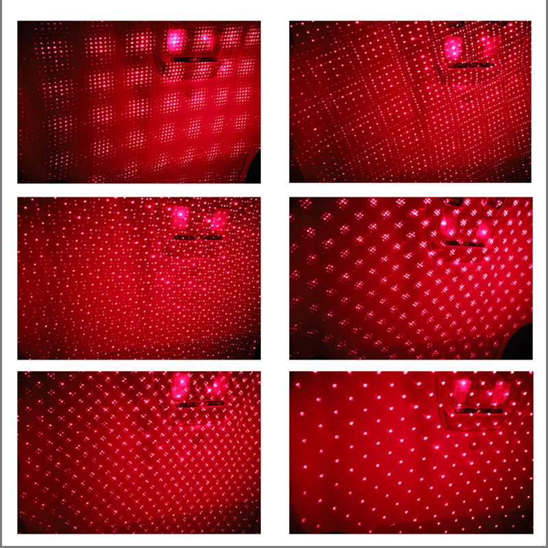 LED Car Roof Star Projector Lamp USB Decorative Light Adjustable Interior Decor Light Indoor environment starry sky