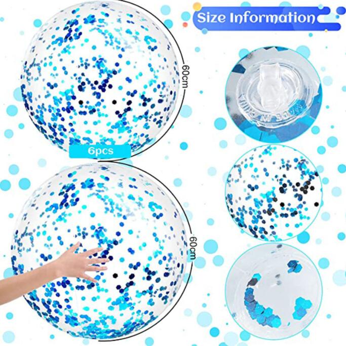 16inch 24inch giant Inflatable Beach Ball Multi-colour Outdoor game sport pvc Balls swim pool Sports Balloon Water Toys Summer Toys For Children adult