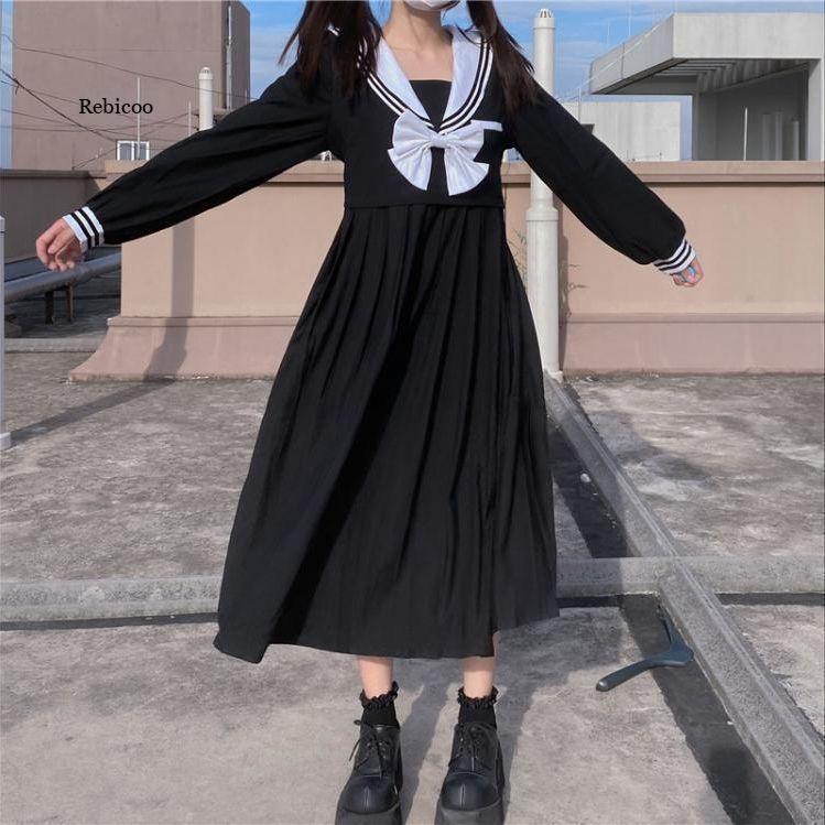 Clothing Sets Summer Style Long Sleeve Dress Female Sweet Lovely Japanese Korean JK Short Navy Collar Girlfriends A-Line SkirtClothing, Blue 1
Clothing Sets Summer Style Long Sleeve Dress Female Sweet Lovely Japanese Korean JK Short Navy Collar Girlfriends A-Line SkirtClothing, Blue 1