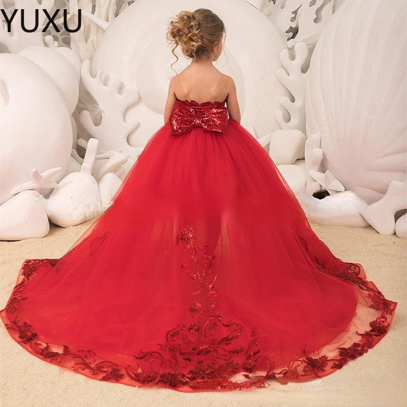 2022 red Lace Flower Girls Dresses For Weddings Jewel Neck Princess Satin sequined High Low Little Girls Pageant Dresses With Bow sequined long dress
2022 red Lace Flower Girls Dresses For Weddings Jewel Neck Princess Satin sequined High Low Little Girls Pageant Dresses With Bow sequined long dress