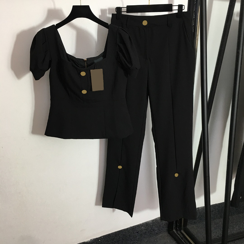 Luxury Womens Tops Set Black Trousers Slit High Rise Flared Pants Sexy Bubble Square Neck Tops, Black with label #20225027
Luxury Womens Tops Set Black Trousers Slit High Rise Flared Pants Sexy Bubble Square Neck Tops, Black with label #20225027
