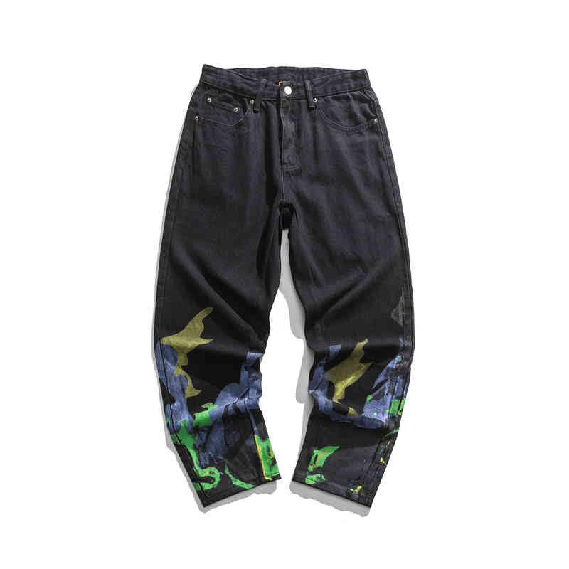 Gaojiechao brand black Guochao washed and printed hip-hop loose straight tube denim pants
Gaojiechao brand black Guochao washed and printed hip-hop loose straight tube denim pants