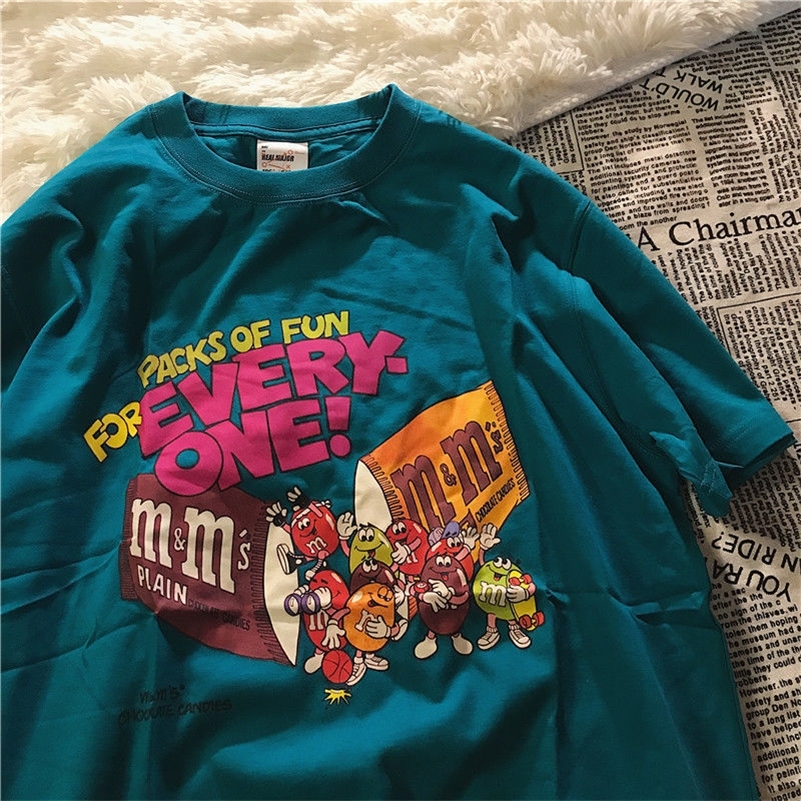 Cotton Material Retro Fun Cartoon Print T Shirts Women Vintage Green Oversized Tees Summer Harajuku Teens Girls Tops 220321, White style2
Cotton Material Retro Fun Cartoon Print T Shirts Women Vintage Green Oversized Tees Summer Harajuku Teens Girls Tops 220321, White style2