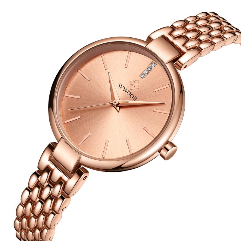 Wristwatches WWOOR Super Slim Stainless Steel Rose Gold Watches Women Top Casual Clock Ladies Wrist Watch Lady Relogio Feminino
Wristwatches WWOOR Super Slim Stainless Steel Rose Gold Watches Women Top Casual Clock Ladies Wrist Watch Lady Relogio Feminino