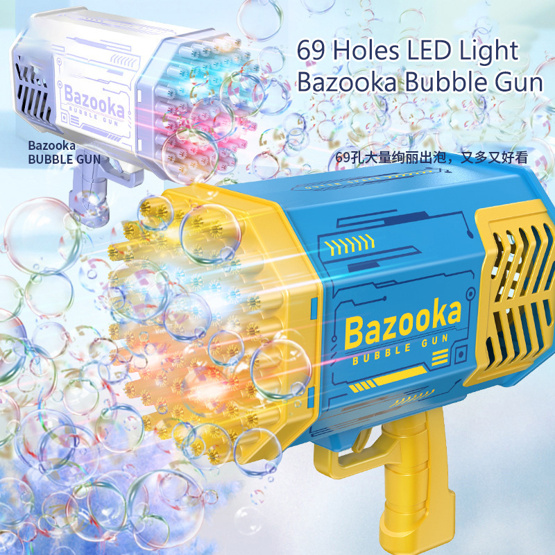 New 69 Holes Charging Electric Bubble Gun Game Gatlin Bubble Machine Bazooka Guns for Bathroom Summer Outdoor Children Toys 0971
New 69 Holes Charging Electric Bubble Gun Game Gatlin Bubble Machine Bazooka Guns for Bathroom Summer Outdoor Children Toys 0971