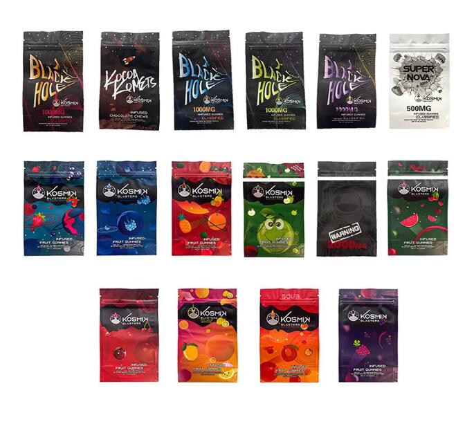 1000MG Kosmik blasters sour fruit gummies packing bags 500mg 50 servings pack 50mg per 3.5oz resealable mylar Edibles Infused Gummy zipper package bag 2000MG
1000MG Kosmik blasters sour fruit gummies packing bags 500mg 50 servings pack 50mg per 3.5oz resealable mylar Edibles Infused Gummy zipper package bag 2000MG