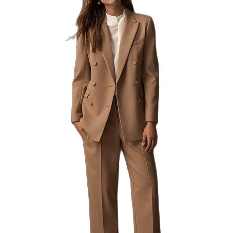 Women's Two Piece Pants Brown Women Bussiness Suit Buttons Notached Lapel Slim Lady Blazer Trouser Set Office Female ClothingWomen's
Women's Two Piece Pants Brown Women Bussiness Suit Buttons Notached Lapel Slim Lady Blazer Trouser Set Office Female ClothingWomen's