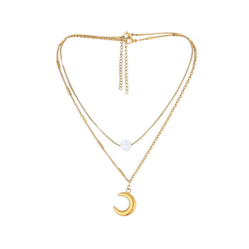 Pendant Necklaces Stainless Steel Fashion Fine Jewelry Separable 2 Layer Beaded Moon Charms Chain Choker & Pendants For WomenPendant
Pendant Necklaces Stainless Steel Fashion Fine Jewelry Separable 2 Layer Beaded Moon Charms Chain Choker & Pendants For WomenPendant