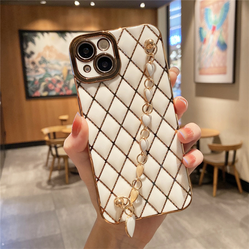 2022 New Shockproof Mobile Phone Cases For iPhone 13 12 11 Pro Max XS XR 7 8 Plus Lens Protective Plating Rhombus Lattice Love Heart Bracelet Back Cover, White 
2022 New Shockproof Mobile Phone Cases For iPhone 13 12 11 Pro Max XS XR 7 8 Plus Lens Protective Plating Rhombus Lattice Love Heart Bracelet Back Cover, White