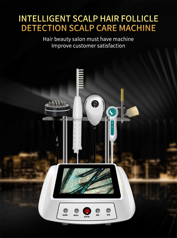 Professional High Frequency Microcurrent Skin Scalp massage Analyzer System Hair loss Hair Growth Treatment Device