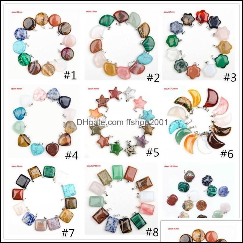 Charms Fashion Healing Crystal Point Turquoise Amethyst Rose Quartz Chakra Heart Moon Natural Stone Pendants For Necklaces Ffshop2001 Dhyq3
Charms Fashion Healing Crystal Point Turquoise Amethyst Rose Quartz Chakra Heart Moon Natural Stone Pendants For Necklaces Ffshop2001 Dhyq3