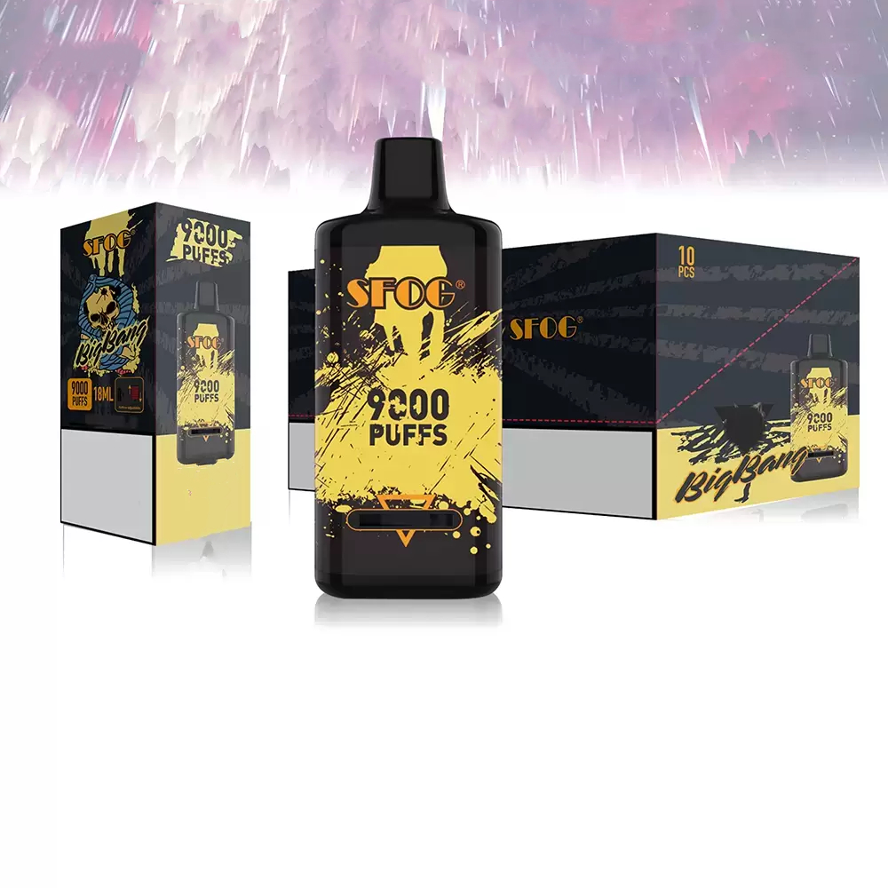 SFOG Big bang Disposable E cigarettes Pod Device 9000 puff Vape 950mAh Rechargeable Battery 18ml box mod 1.0mesh coil type-c authentic pen
SFOG Big bang Disposable E cigarettes Pod Device 9000 puff Vape 950mAh Rechargeable Battery 18ml box mod 1.0mesh coil type-c authentic pen