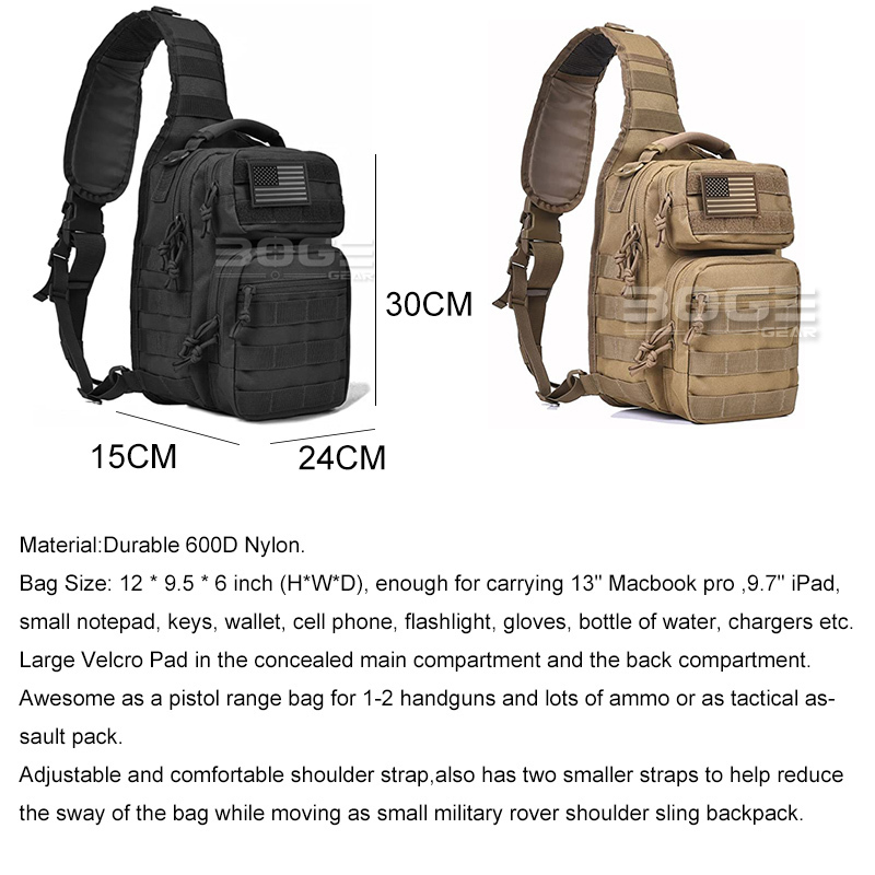 Tactical Shoulder Bag Rover Sling Pack Nylon Military Backpack Molle Assault Range Hunting Accessories Diaper Day Small 220507