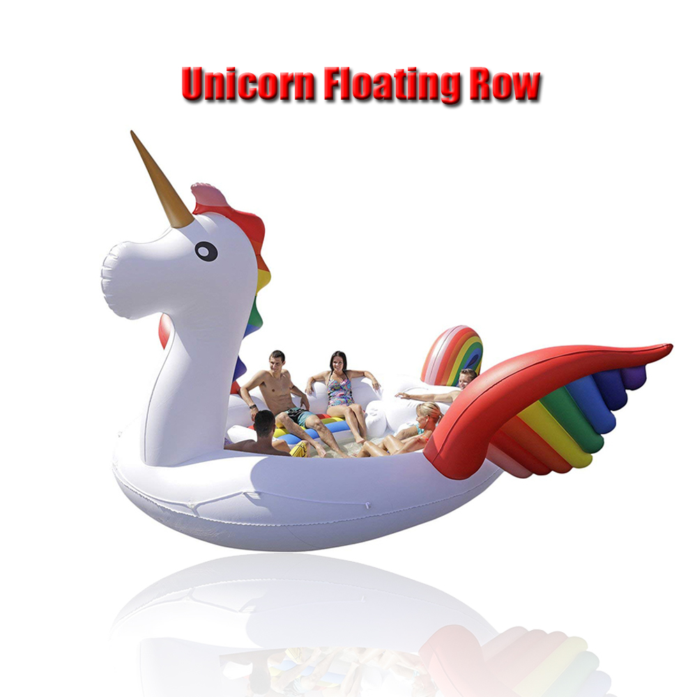 6-8person Huge Flamingo Pool Float Giant Inflatable Unicorn Swimming Pool Accessories Island For Party Floating wedding beach Boat Outdoor Toy