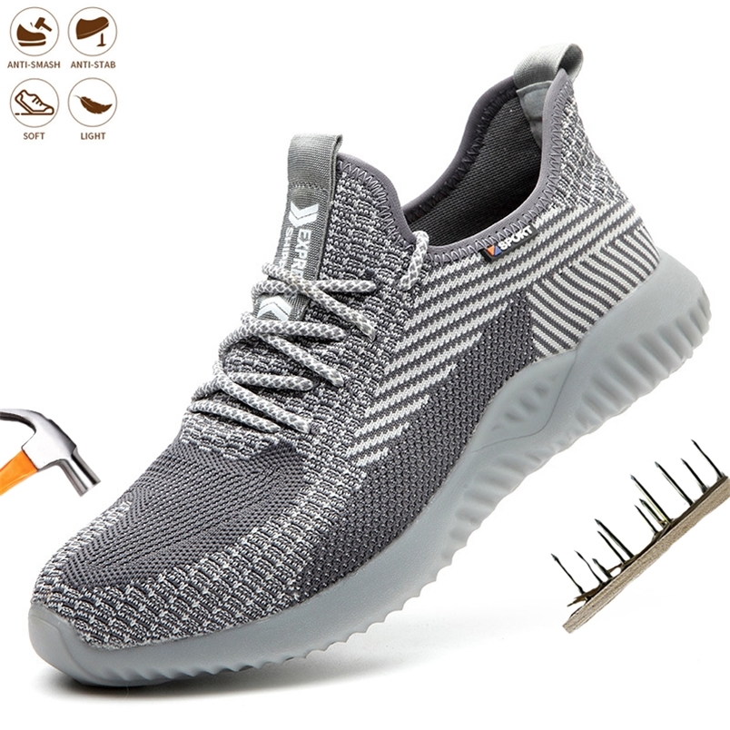 Men Work Safety Shoes Anti-Smashing Steel Toe Puncture Proof Boots Construction Lightweight Male Sneakers Men Women Air Light 220616, Gray
Men Work Safety Shoes Anti-Smashing Steel Toe Puncture Proof Boots Construction Lightweight Male Sneakers Men Women Air Light 220616, Gray