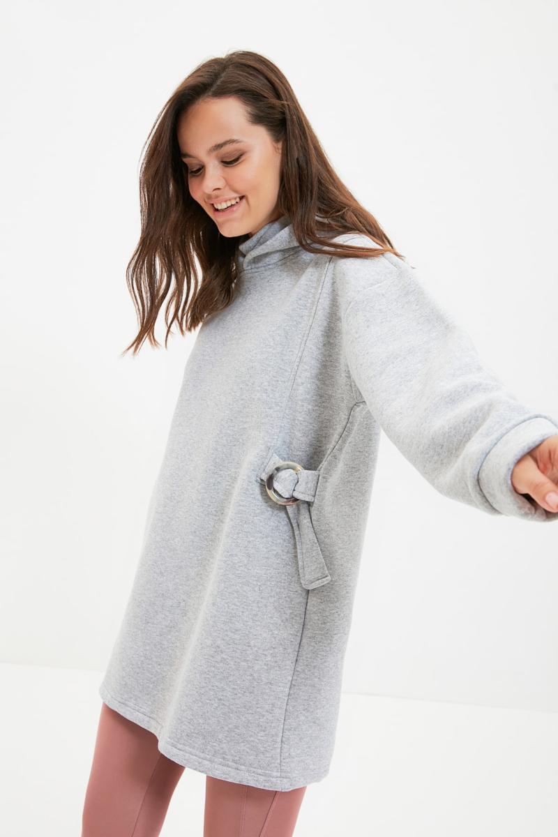 Women' Jackets Trendyol Hooded Accessory Detailed Knitted Sweatshirt TCTAW22TW0095, Gray
Women' Jackets Trendyol Hooded Accessory Detailed Knitted Sweatshirt TCTAW22TW0095, Gray