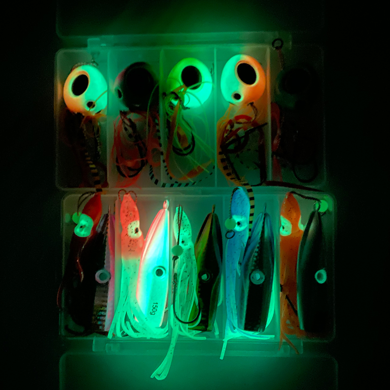 Inchiku Jigging Lures Sliding kabura 5pcs box 150g 120g 100g 80g 60g 40g Slider Snapper/Sea bream Jig head with BKK assist hook 220624