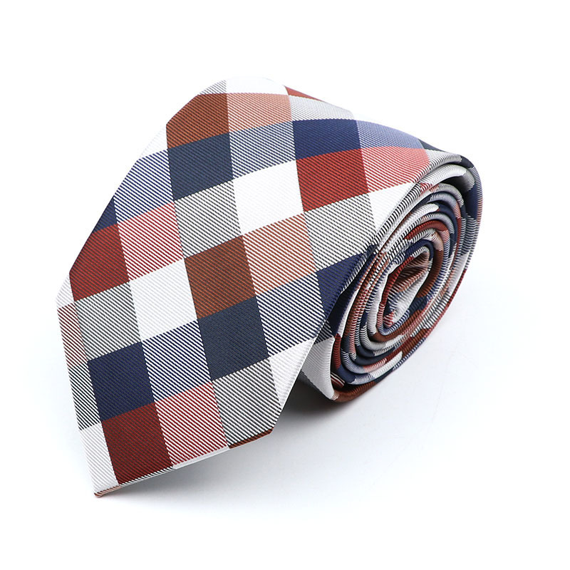 Fashion Plaid Striped Necktie 8cm Navy Polyester Male Office Formal Tie Business Tuxedo Suit Shirt Cravat Gift For Men Accessory 220409