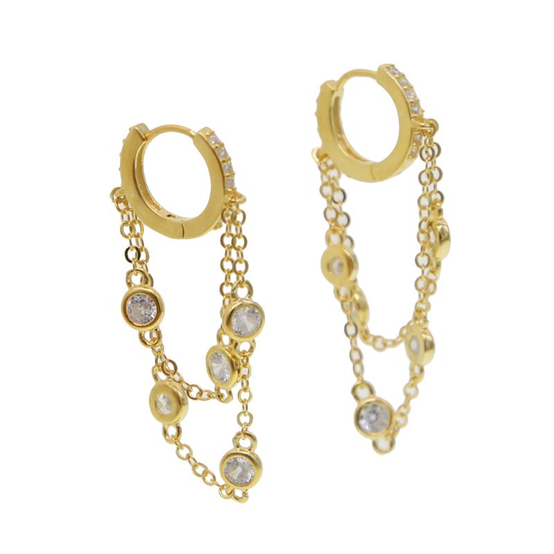 Hoop & Huggie Sterling Silver Round Baguette Cz Tassel Chain Small Earrings For Women Rainbow Gold Filled Statement Gorgeous JewelryHoop
Hoop & Huggie Sterling Silver Round Baguette Cz Tassel Chain Small Earrings For Women Rainbow Gold Filled Statement Gorgeous JewelryHoop