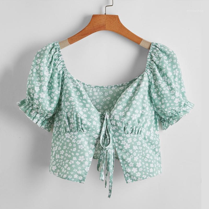 Women's T-Shirt Broken Flower Drawstring Strap Short Chiffon Shirt Sweet Little Fresh Sleeve Top Student Trend 2022 Winter Wear, Light green
Women's T-Shirt Broken Flower Drawstring Strap Short Chiffon Shirt Sweet Little Fresh Sleeve Top Student Trend 2022 Winter Wear, Light green