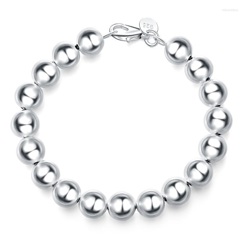 Beaded Strands 925 Sterling Silver 10mm Solid/Hollow Smooth Beads Bracelet For Women Fashion Wedding Engagement Party Charm Jewelry Inte22
Beaded Strands 925 Sterling Silver 10mm Solid/Hollow Smooth Beads Bracelet For Women Fashion Wedding Engagement Party Charm Jewelry Inte22