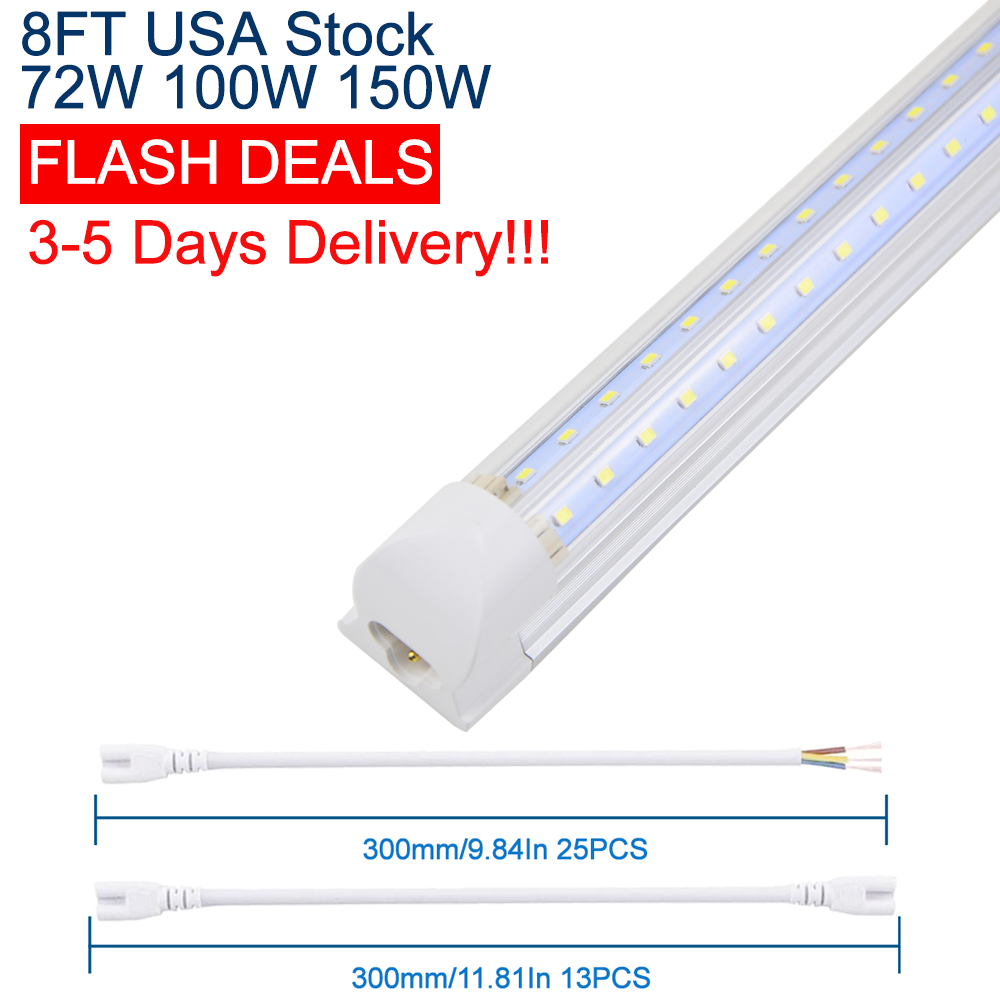 8FT LED Shop Light Fixture, 25 Pack T8 Integrated Tube Lights, 150W 1500LM 6500K High Output Clear Cover, V Shape 270 Degree for Garage Warehouse, Upgraded Shops Lights
8FT LED Shop Light Fixture, 25 Pack T8 Integrated Tube Lights, 150W 1500LM 6500K High Output Clear Cover, V Shape 270 Degree for Garage Warehouse, Upgraded Shops Lights