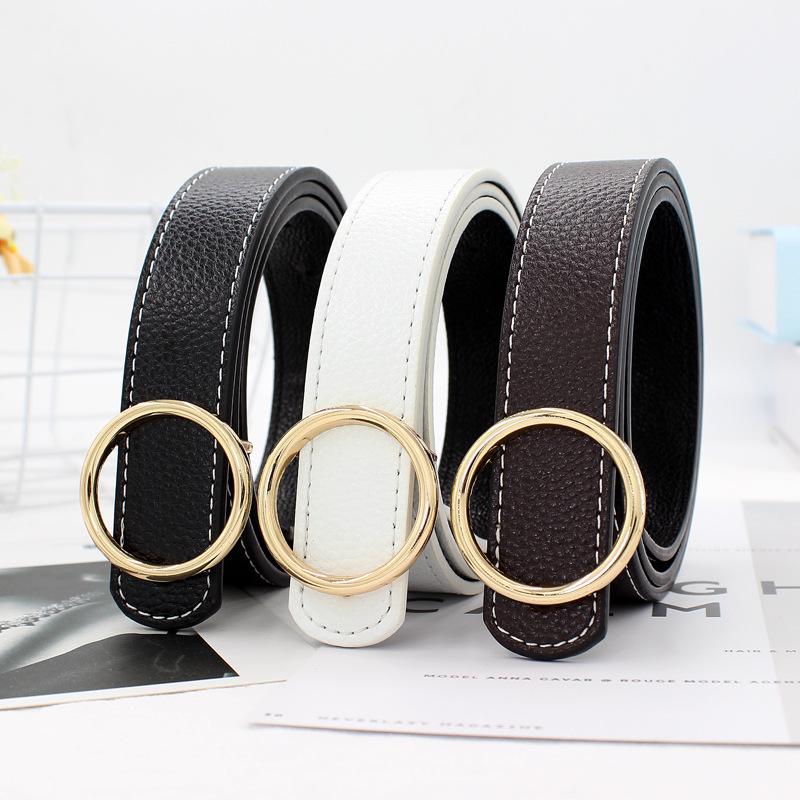 Belts Women Fashion Single Round Gold Buckle Belt Designer PU Leather White Black Coffee Cummerbunds All-Match Jeans Pants Waistband
Belts Women Fashion Single Round Gold Buckle Belt Designer PU Leather White Black Coffee Cummerbunds All-Match Jeans Pants Waistband